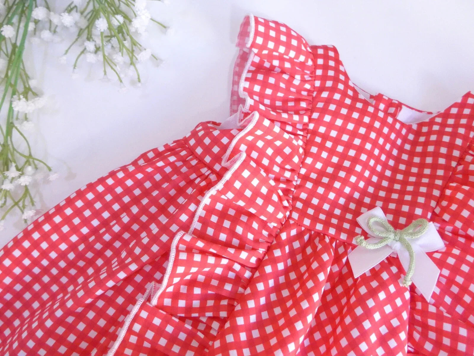 Jesusito vichy rojo braguita estampada - PARDALETS