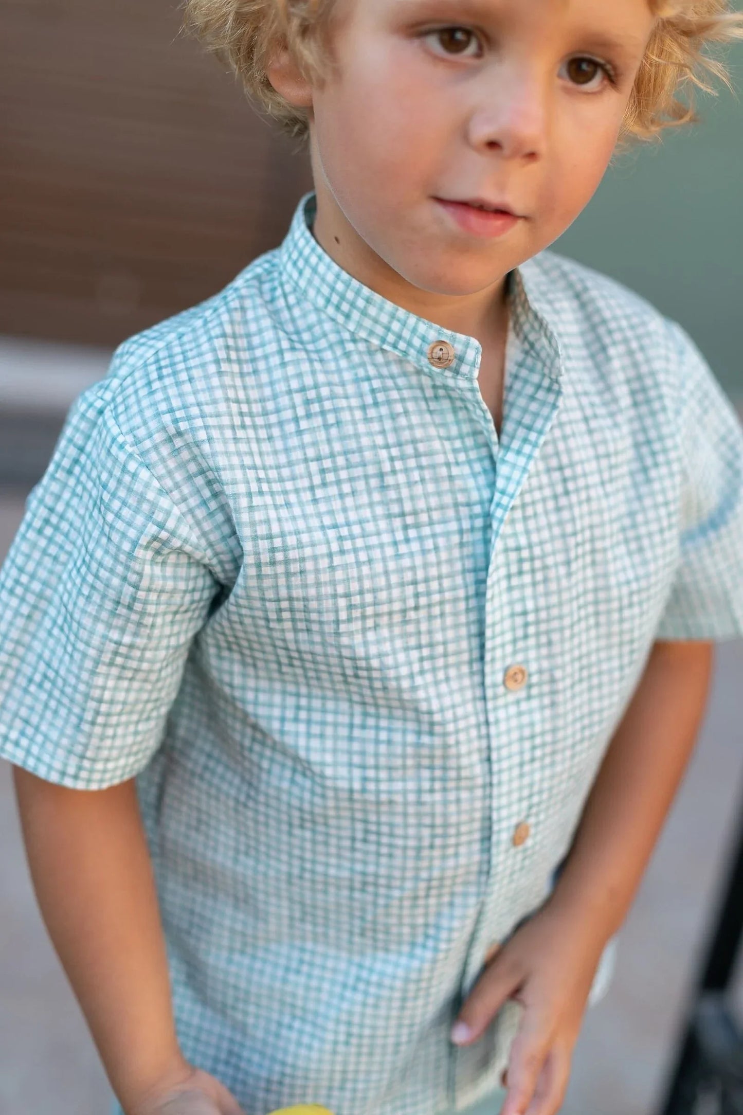 Conjunto camisa vichy verde y short - PARDALETS