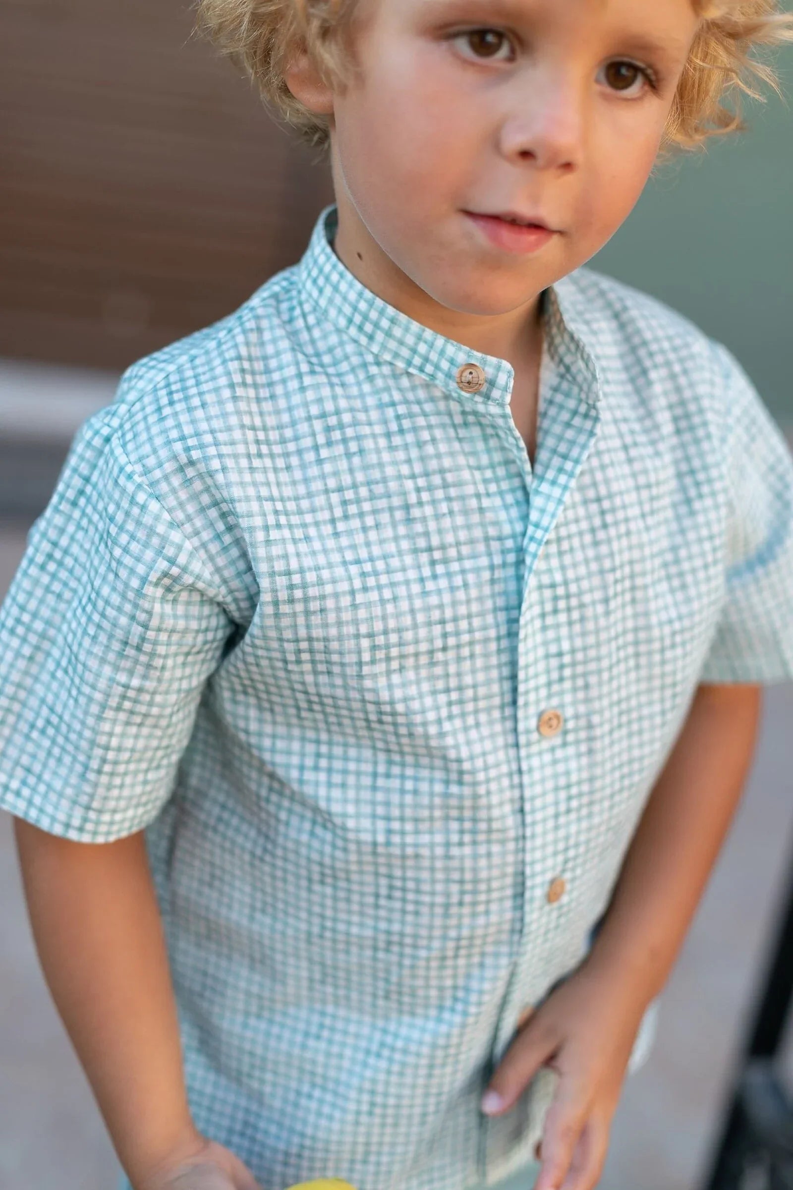 Conjunto camisa vichy verde y short - PARDALETS