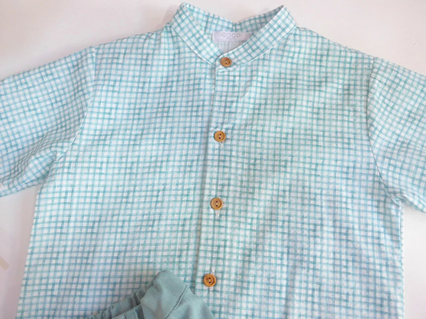 Conjunto camisa vichy verde y short - PARDALETS