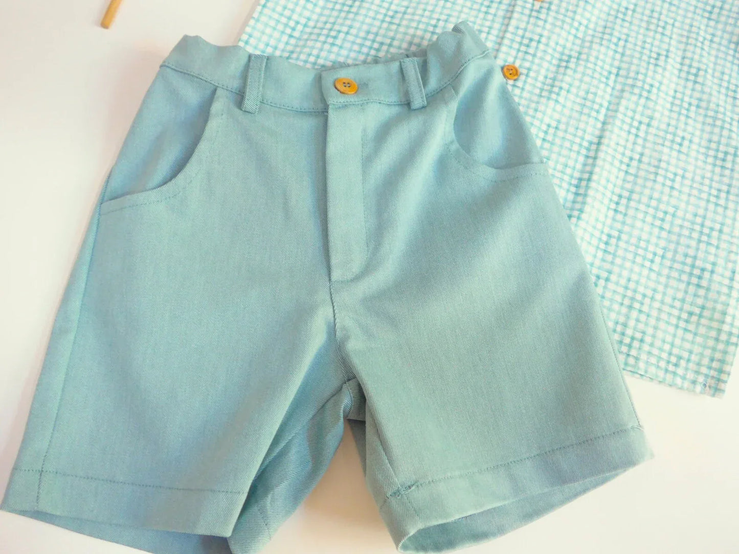 Conjunto camisa vichy verde y short - PARDALETS