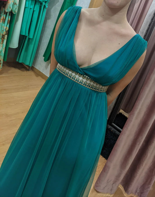 Vestido largo tul verde - PARDALETS