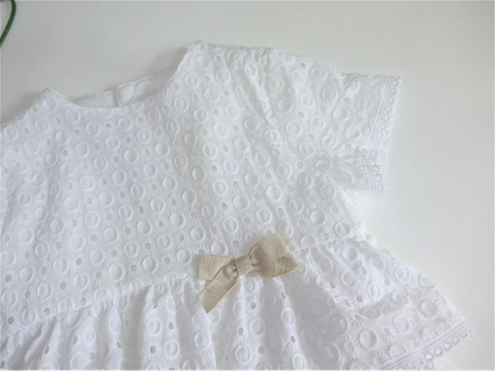 Vestido blanco troquelado con braguita - PARDALETS
