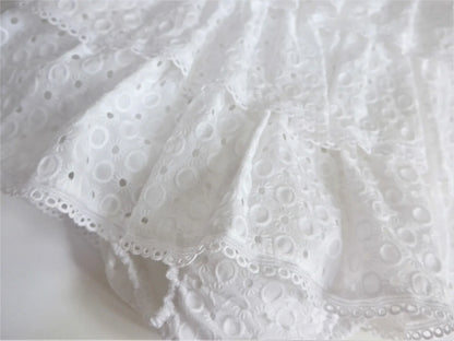 Vestido blanco troquelado con braguita - PARDALETS