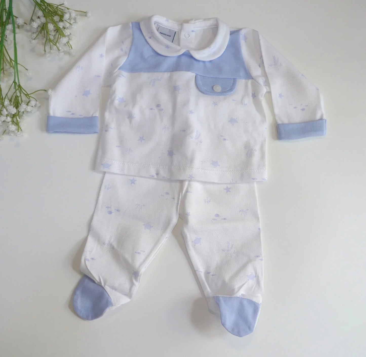 Jubon y polaina tortugas y peces azules - PARDALETS