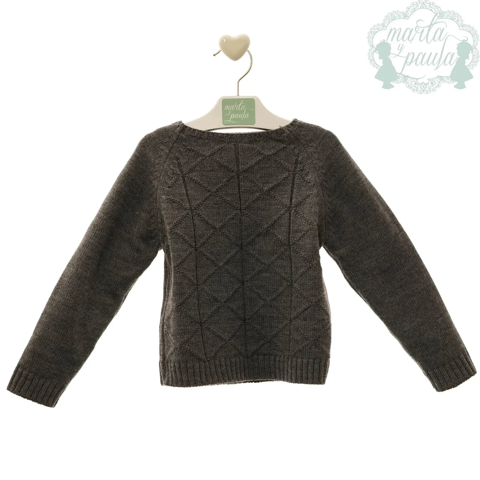 Jersey lana rombos gris marengo - PARDALETS