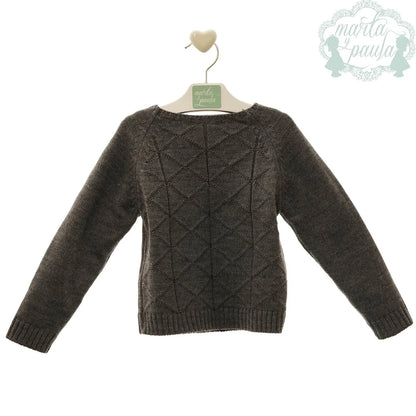 Jersey lana rombos gris marengo - PARDALETS