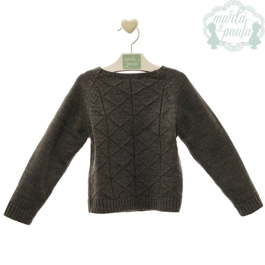 Jersey lana rombos gris marengo - PARDALETS