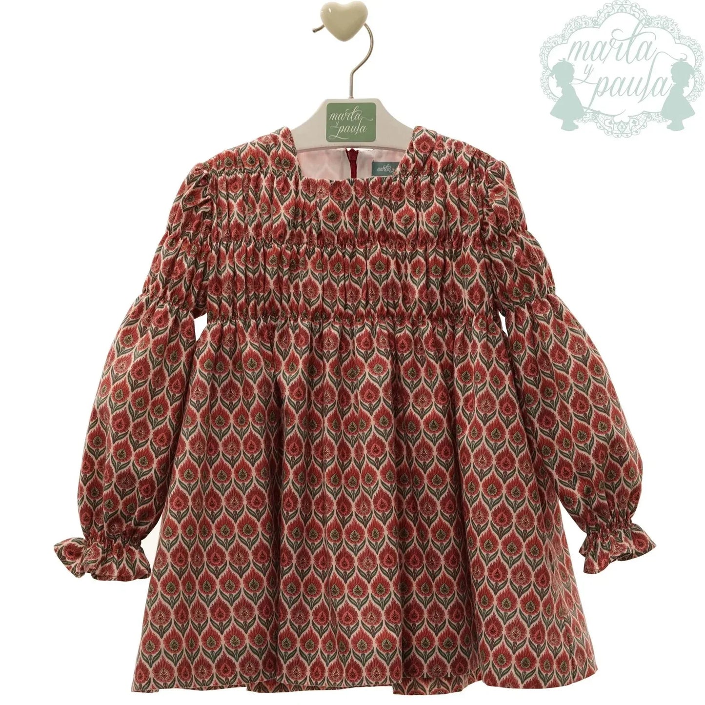 Vestido estampado granate "Dante" - PARDALETS