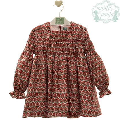 Vestido estampado granate "Dante" - PARDALETS