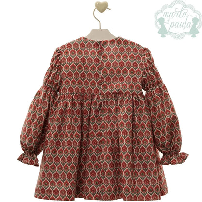 Vestido estampado granate "Dante" - PARDALETS