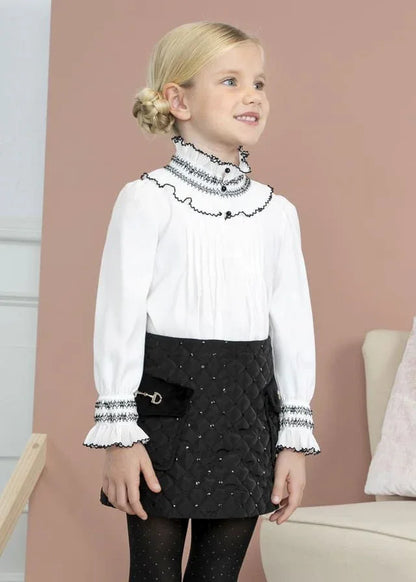 Falda negra acolchada con lentejuelas - PARDALETS
