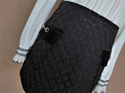 Falda negra acolchada con lentejuelas - PARDALETS