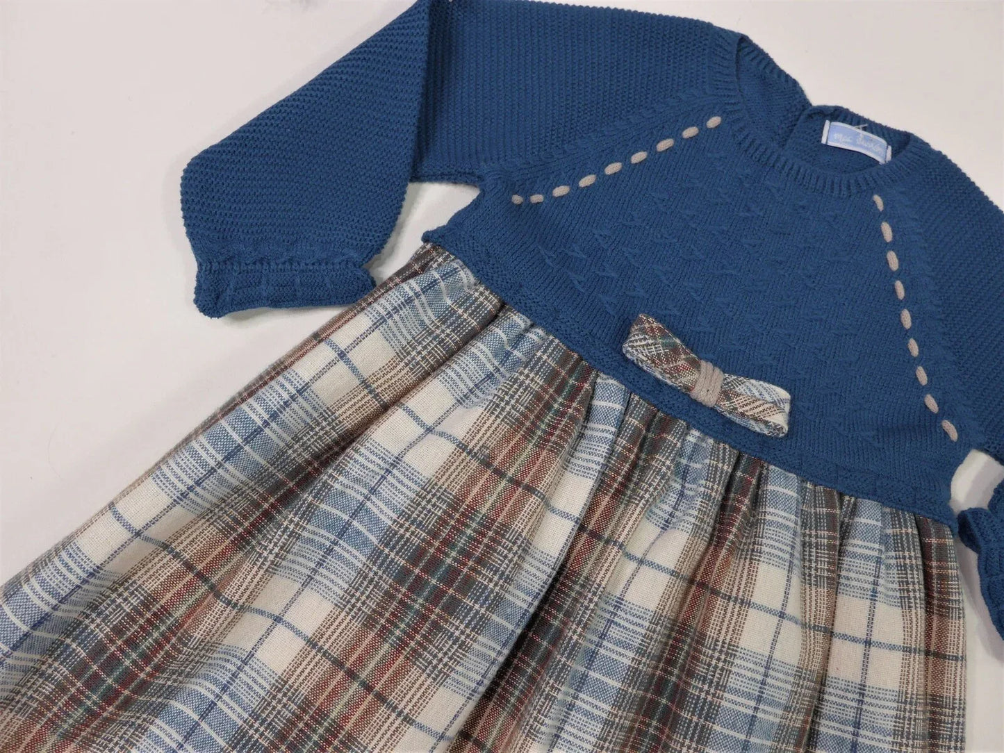 Vestido azul eclipse y falda cuadros - PARDALETS