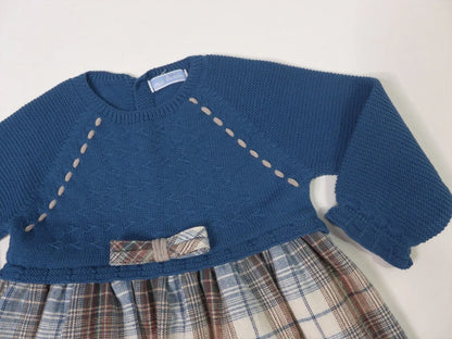 Vestido azul eclipse y falda cuadros - PARDALETS