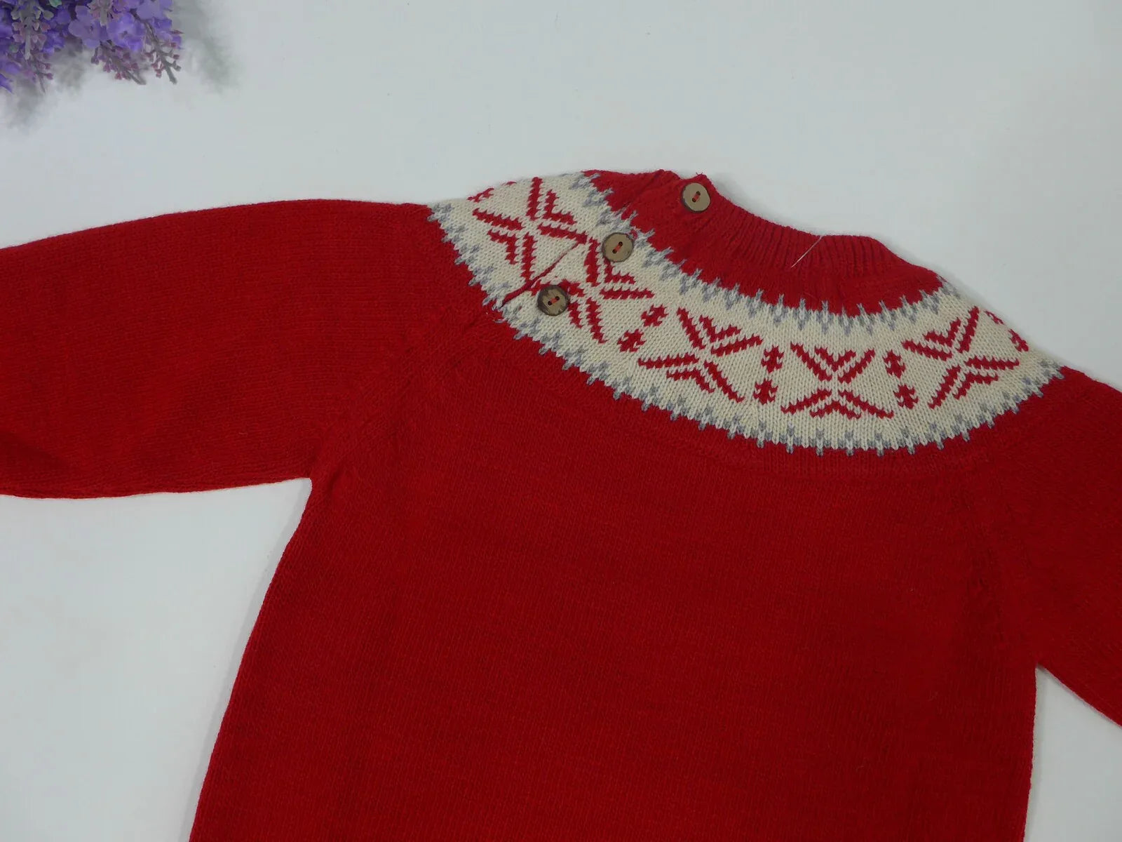 Jersey rojo con greca beig y detalles grises - PARDALETS