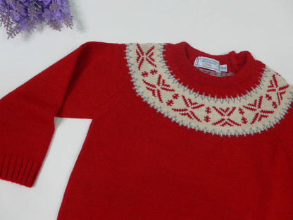 Jersey rojo con greca beig y detalles grises - PARDALETS