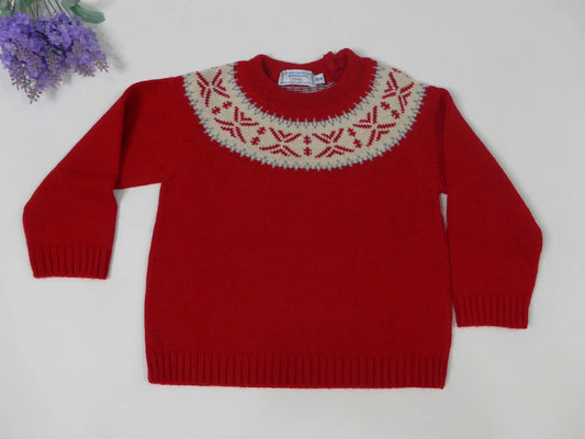 Jersey rojo con greca beig y detalles grises - PARDALETS