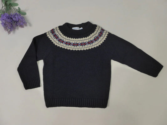 Jersey marino y greca beig con detalles rojos - PARDALETS