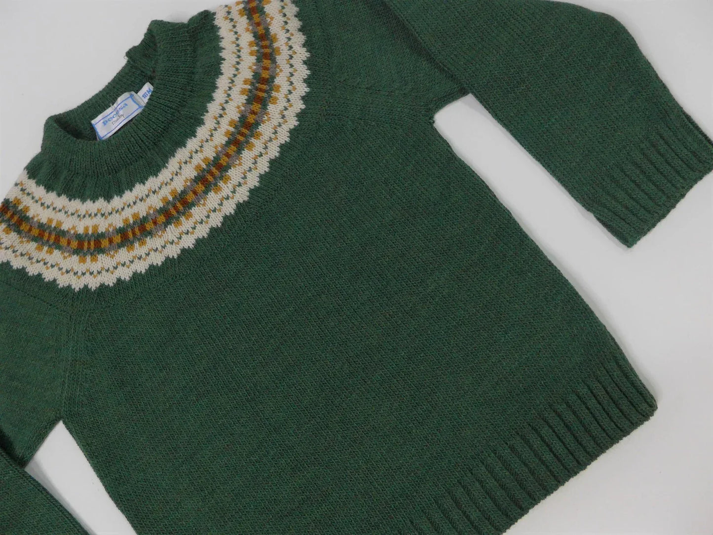 Jersey verde con greca beig y detalles marrones - PARDALETS
