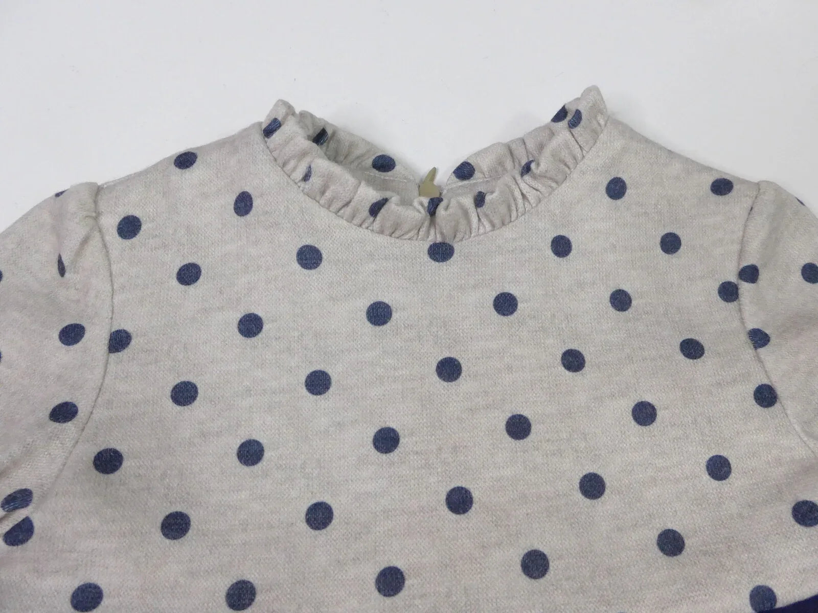 Vestido gris con topitos marino - PARDALETS