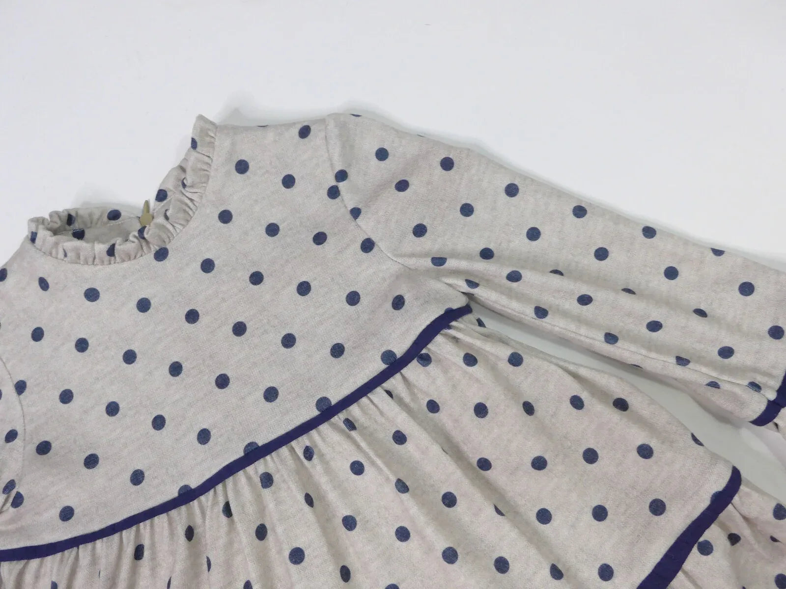 Vestido gris con topitos marino - PARDALETS