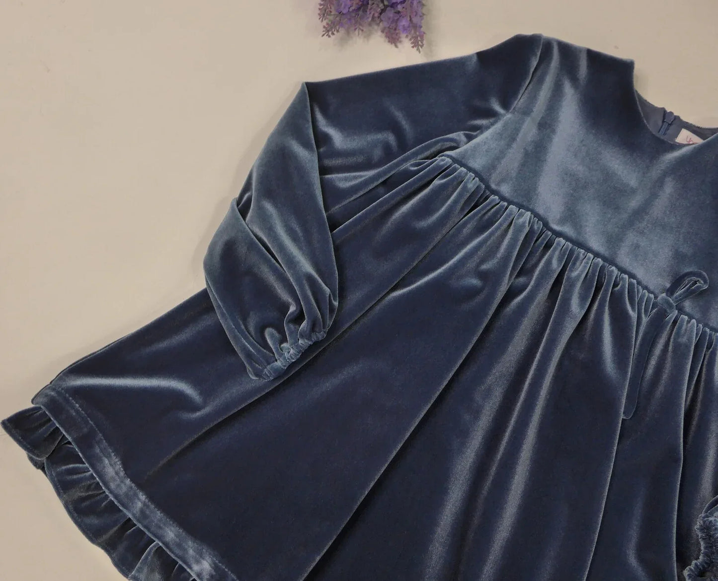 Vestido terciopelo azul azafata "Mickey" - PARDALETS