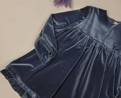 Vestido terciopelo azul azafata "Mickey" - PARDALETS