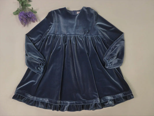 Vestido terciopelo azul azafata "Mickey" - PARDALETS