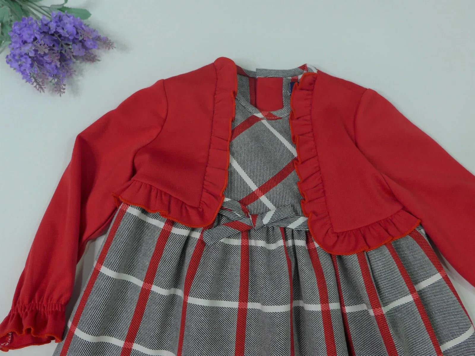Vestido gris y rojo - PARDALETS