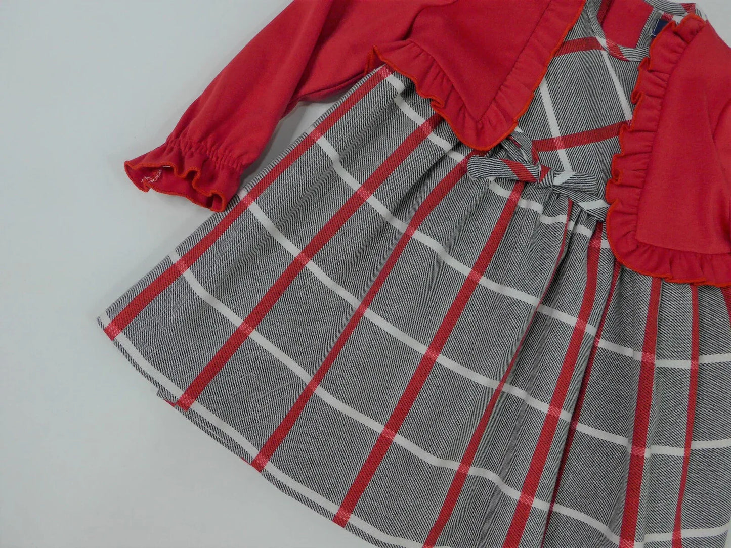 Vestido gris y rojo - PARDALETS