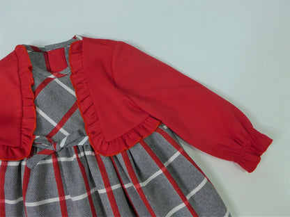 Vestido gris y rojo - PARDALETS
