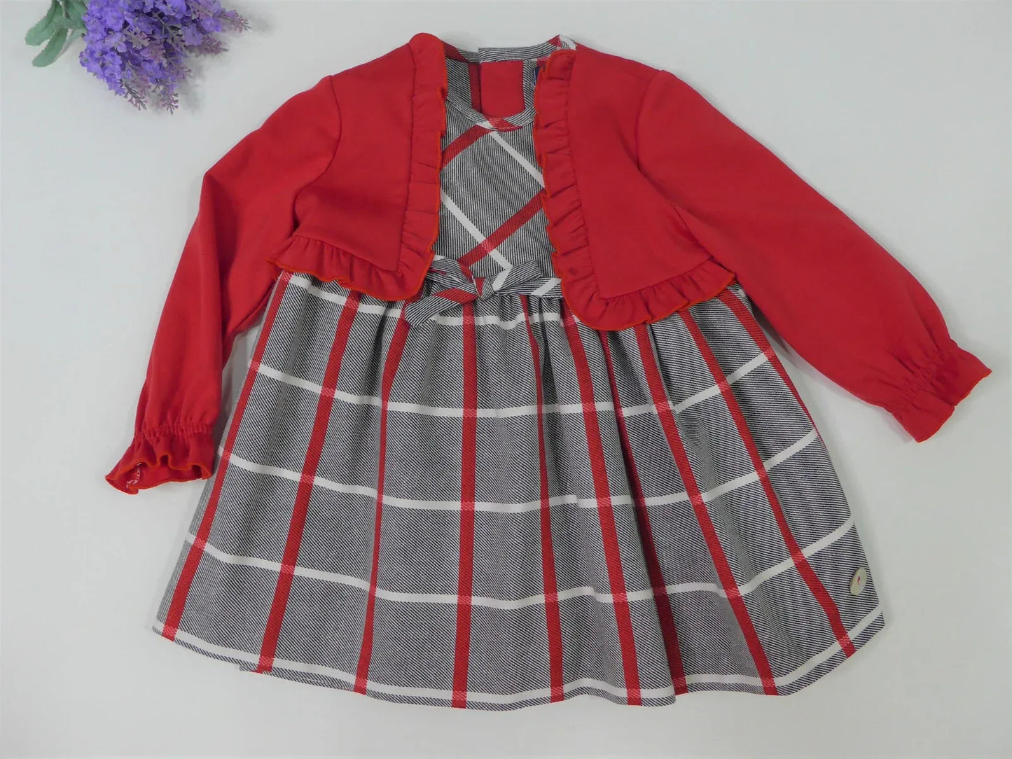 Vestido gris y rojo - PARDALETS