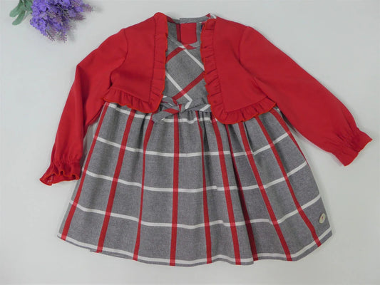 Vestido gris y rojo - PARDALETS