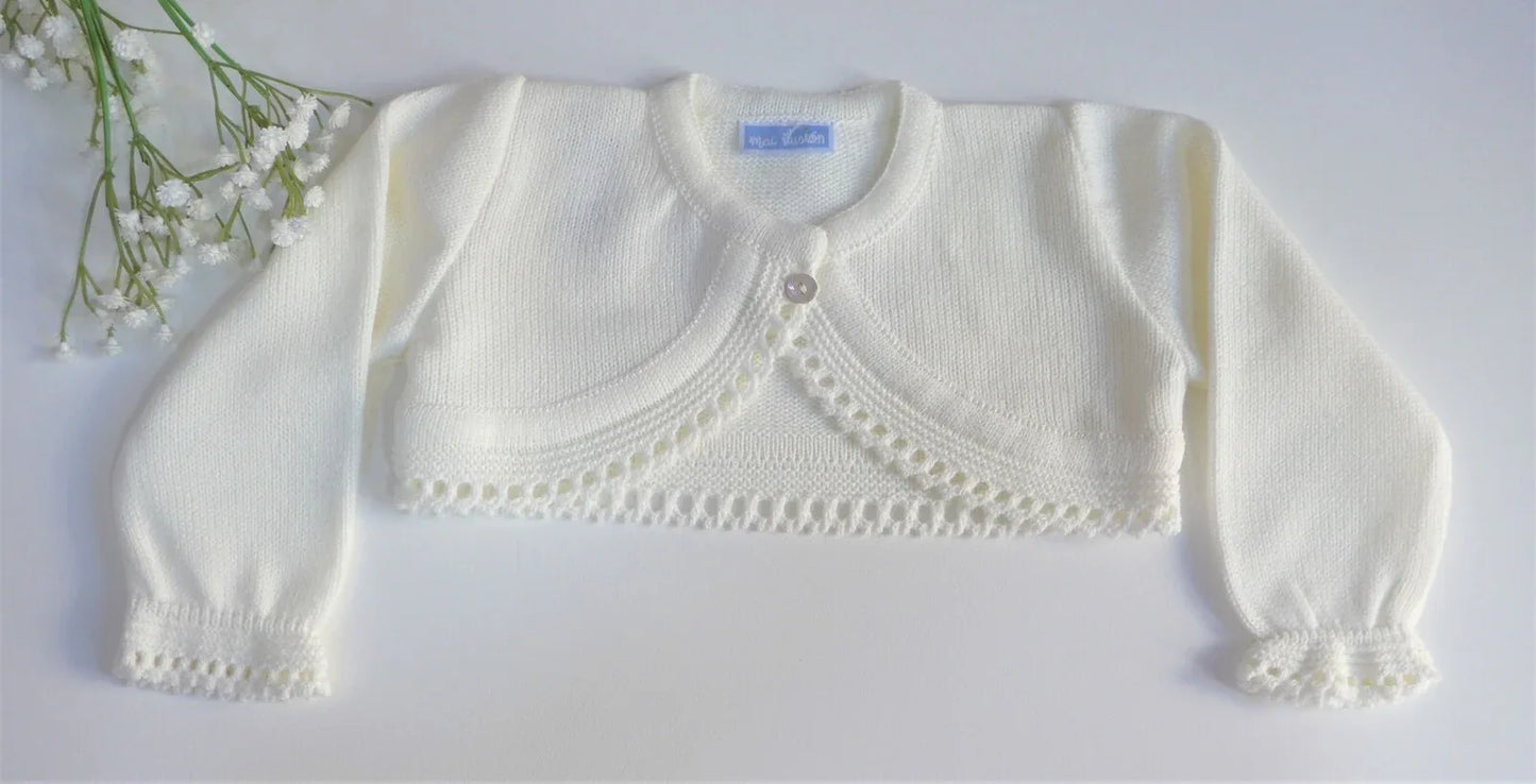 Chaqueta corta bolero lana beig - PARDALETS