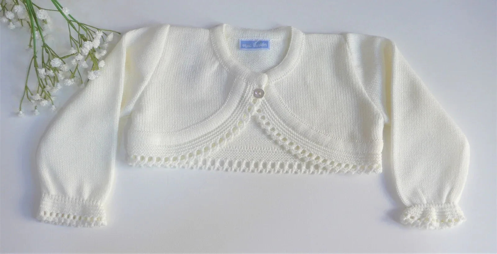 Chaqueta corta bolero lana beig - PARDALETS