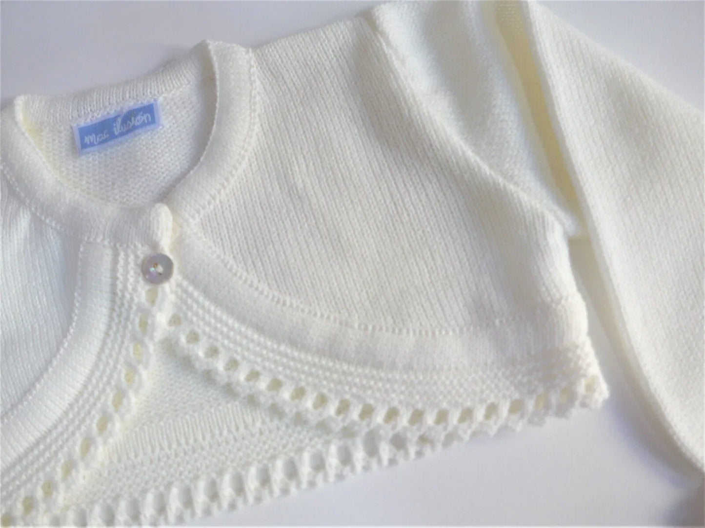 Chaqueta corta bolero lana beig - PARDALETS