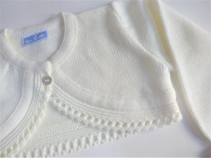 Chaqueta corta bolero lana beig - PARDALETS