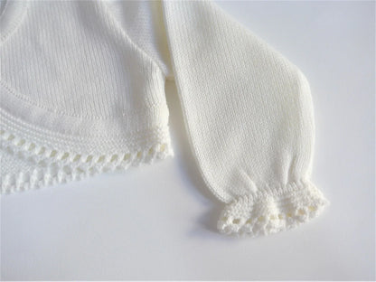 Chaqueta corta bolero lana beig - PARDALETS