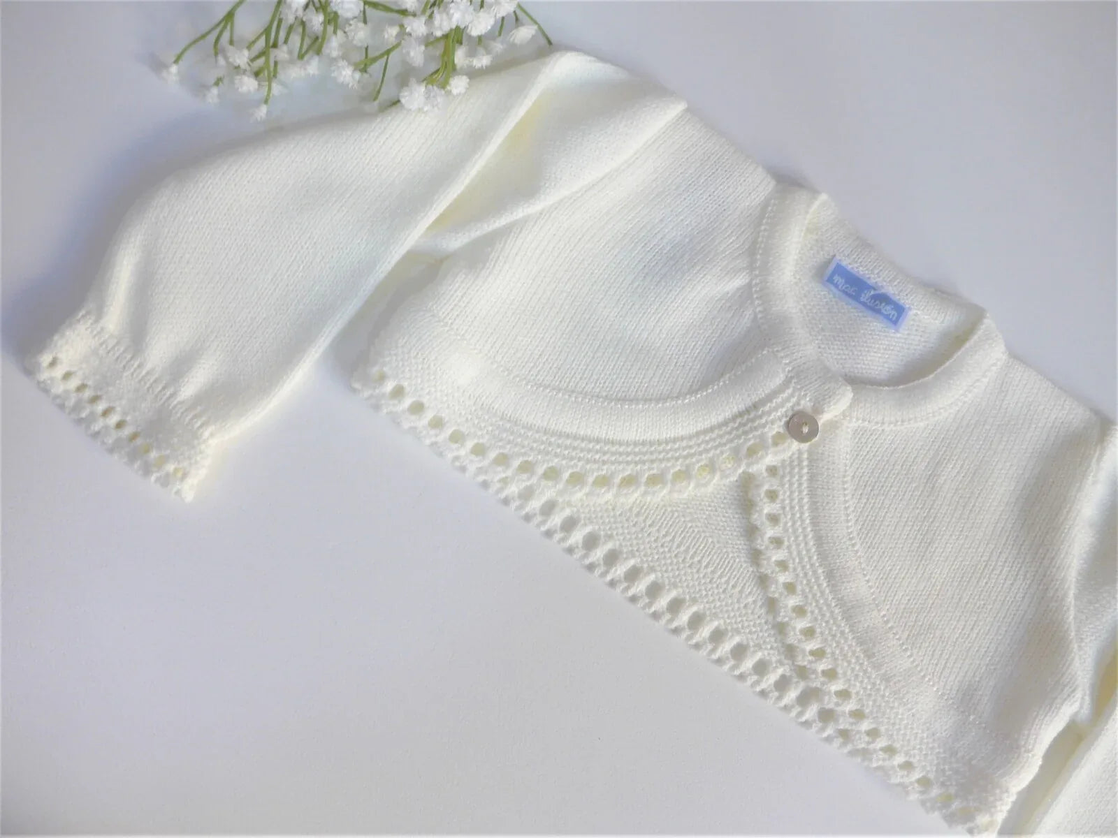 Chaqueta corta bolero lana beig - PARDALETS