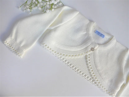 Chaqueta corta bolero lana beig - PARDALETS