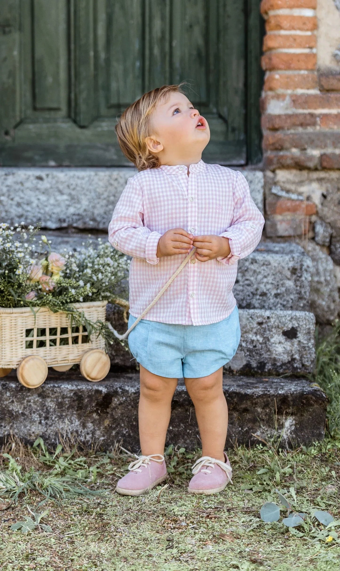 Conjunto camisa rosa y short verde "Venus" - PARDALETS