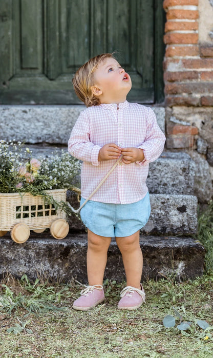 Conjunto camisa rosa y short verde "Venus" - PARDALETS