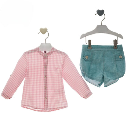 Conjunto camisa rosa y short verde "Venus" - PARDALETS