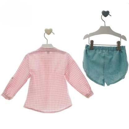 Conjunto camisa rosa y short verde "Venus" - PARDALETS