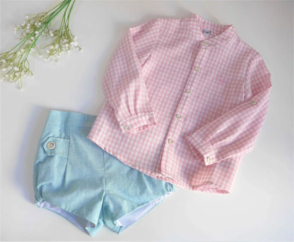 Conjunto camisa rosa y short verde "Venus" - PARDALETS