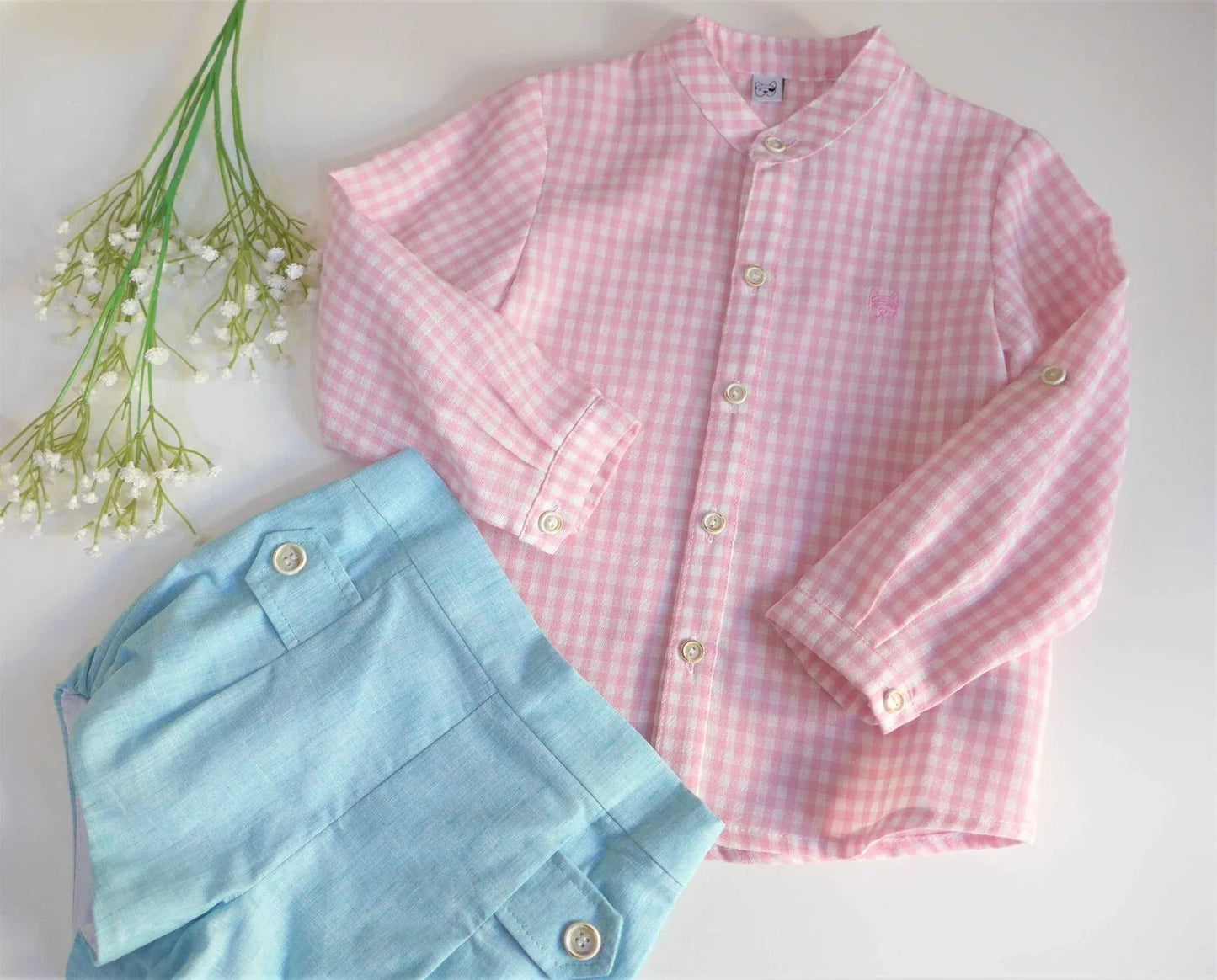Conjunto camisa rosa y short verde "Venus" - PARDALETS
