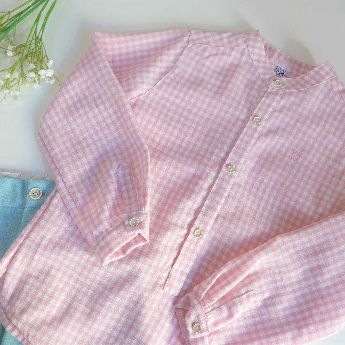 Conjunto camisa vichy rosa y short turquesa "Venus" - PARDALETS