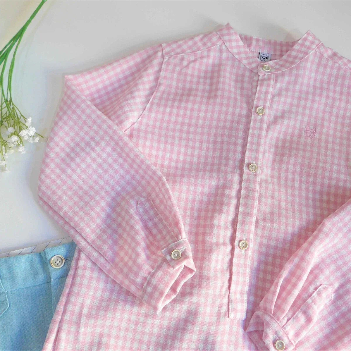 Conjunto camisa vichy rosa y short turquesa "Venus" - PARDALETS