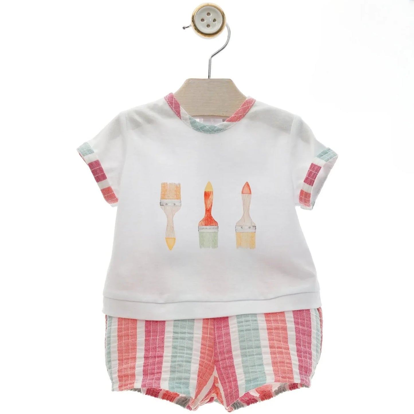 Conjunto camiseta y short rayas "Caracola" - PARDALETS